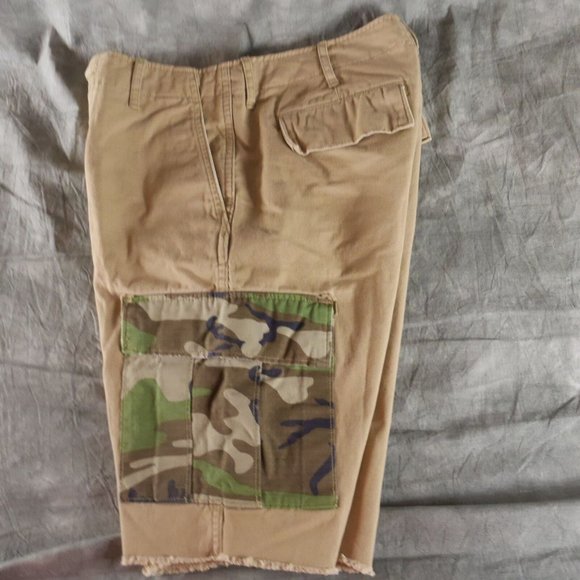 NWOT Denim & Supply Ralph Lauren Khaki W/Camo CARGO SHORTS Men's Size 29 ANB - Picture 4 of 4